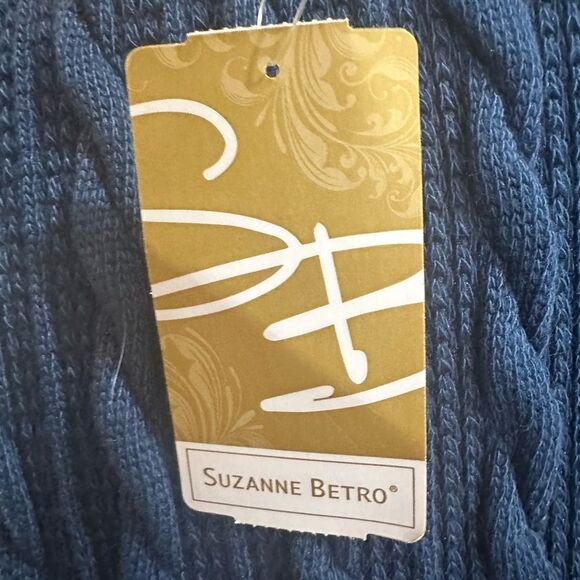 NWT Suzanne Betto cable-knit mock-layer sweater, size M - Picture 12 of 12